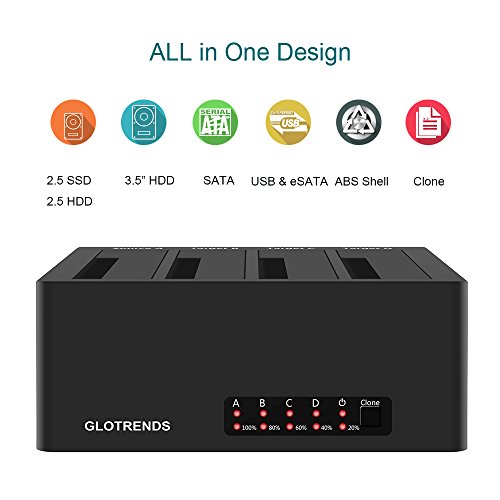 GLOTRENDS K4 1:3 Hard Drive Duplicator Clone Dockingstation for 2.5/3.5 inch SATA Hard Drive(Diskless) - Thumbnail 6
