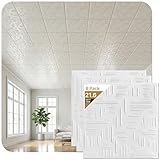 À LA MAISON CEILINGS R60 Country Wheat Foam Glue-up Ceiling Tile (21.6 sq. ft./Case), Pack of 8, Plain White