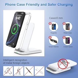 15W Foldable Wireless Charger Stand for Google Pixel 10 Pro/9a/8/7,Fast Android Wireless Charging Station Phone Inductive Charging Stand for Samsung Galaxy S26 S25 S24 S23 S22 Z Flip 7 iPhone 17 16 15