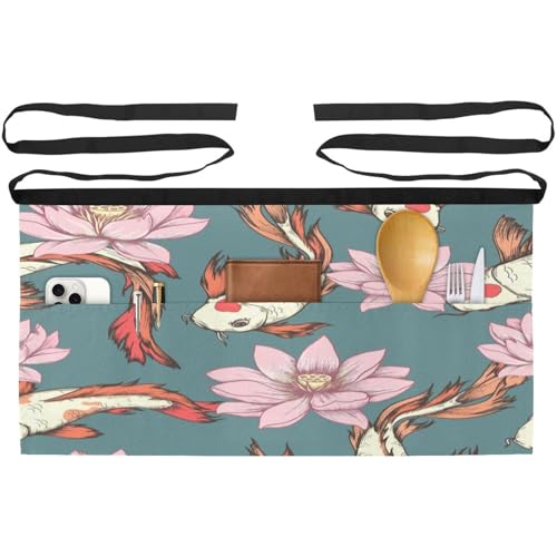 Lot de 3 tabliers courts de chef avec 3 poches pour cuisine et bistrot