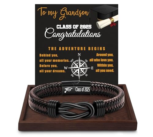 Inspirational Gifts for Men Morse Code Bracelets Mens Bracelets Graduation Gifts for Him Fathers Day Adjustable Leather Bracelet Motivational Birthday Annivesary Jewelry Stocking Stuffers for Men