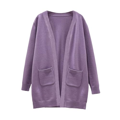 Girls Knit Sweater Cardigan Comfy Loose Front Open Outwear Long Coat Boys Casual Solid School Jacket Fall Winter Clothes3
