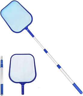 KAHEIGN Pool Leaf Skimmer, 150CM Swimming Pool Leaf Cleaning Net Fine Mesh Skimmer with Telescopic Rake for Pool Garden Pond Fountain Tubs Spa Fish Tank