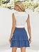 Berydress Mini Skirt for Women High Waisted Flowy Tiered Casual Bohemian A Line Ruffle Summer Trendy Fashion Blue Skirts(XL,2006-Blue)