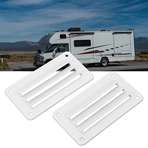 RV Air Vent Louver, 2pcs RV Air Vent Louver Professional Bathroom Office Ventilation Outlet Grille Louver for Boat Yacht Home (White) - Image 3