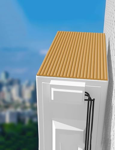 Genérico Tira anticolisión Tipo W, Protector Multifuncional for Unidad Exterior de Aire Acondicionado, Parasol for Unidad Exterior, protección Solar, Aislamiento acústico(Brown)