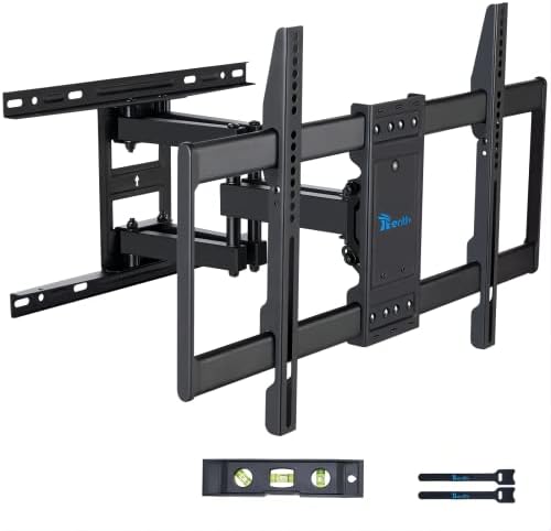 Rentliv Full Motion TV Wall Mount Bracket with Dual Articulating Arms Swivels Tilts Rotation for Most 37-70 Inch TVs,TV Mount Holds up to 132lbs, Max VESA 600x400mm