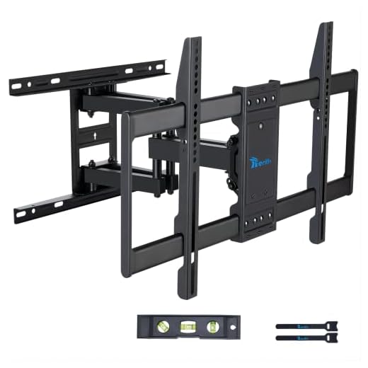 TV-väggfäste lutande och svängbar med kraftiga dubbla förlängda armar för 37-70 tums platta och böjda TV-apparater upp till 60 kg max VESA 600 x 400 mm TV-väggfäste