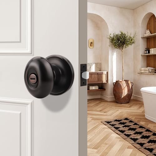 Gobrico 2 Pack Oval Oil Rubbed Bronze Door Knobs, Privacy Door Knobs for Bedroom Bathroom, Interior Door Knob Without Key, Egg Shape Keyless Door Knobs by Gobrico - Image 5