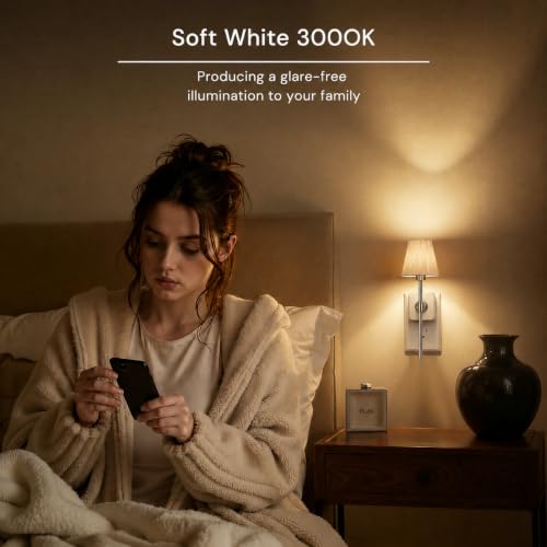 Image of L LOHAS LED Night Lights Plug into Wall, Pleated Fabric Cover Night Light | Vintage Nightlight With Dusk to Dawn Sensor, 0-100LM Dimmable, for Bedroom Living Room Hallway