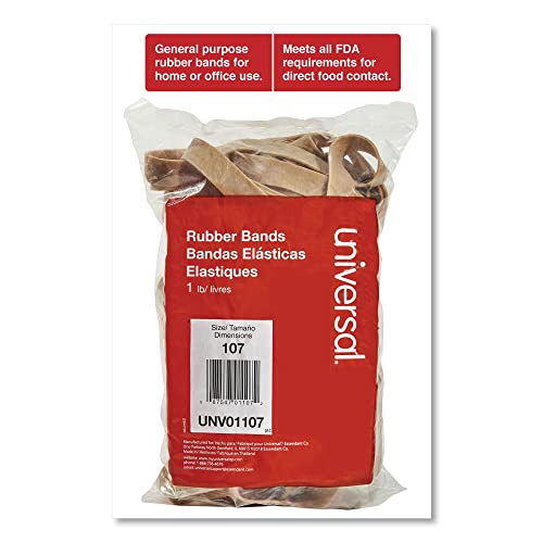 Universal Rubber Bands, Size 107, 7 X 5/8, 40 Bands/1Lb Pack (Unv01107) Beige #TOP30