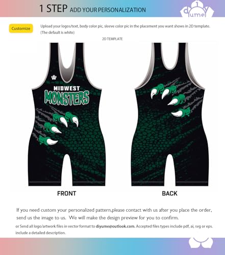 DIYUME Men Women Funny Athletic Wrestling Singlet Athletic Uniform Design Your Own Pattern,Cuke