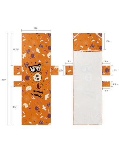 Halloween Beach Lounge Chair Towel Cover, Soft Chaise Lounge Towel with Side Pockets Patio Pool Chairs Cover for Beach/Pool Sunbathing 29x85 Orange Boo Cute Skull Pumpkin Ghost