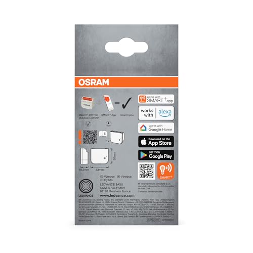 OSRAM SMART+ WiFi Schaltmodul Vorhang, 4A Motorlast, Rolladen-Steuerung, Smart Home, Alexa kompatibel, Weiß