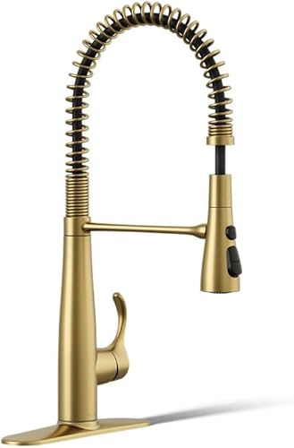 Miniatura 94 de KOHLER Simplice, llave abatible de cocina, 647-CP Mate negro,Cromo pulido,Latón cepillado vibrante.,Vibrant Stainless