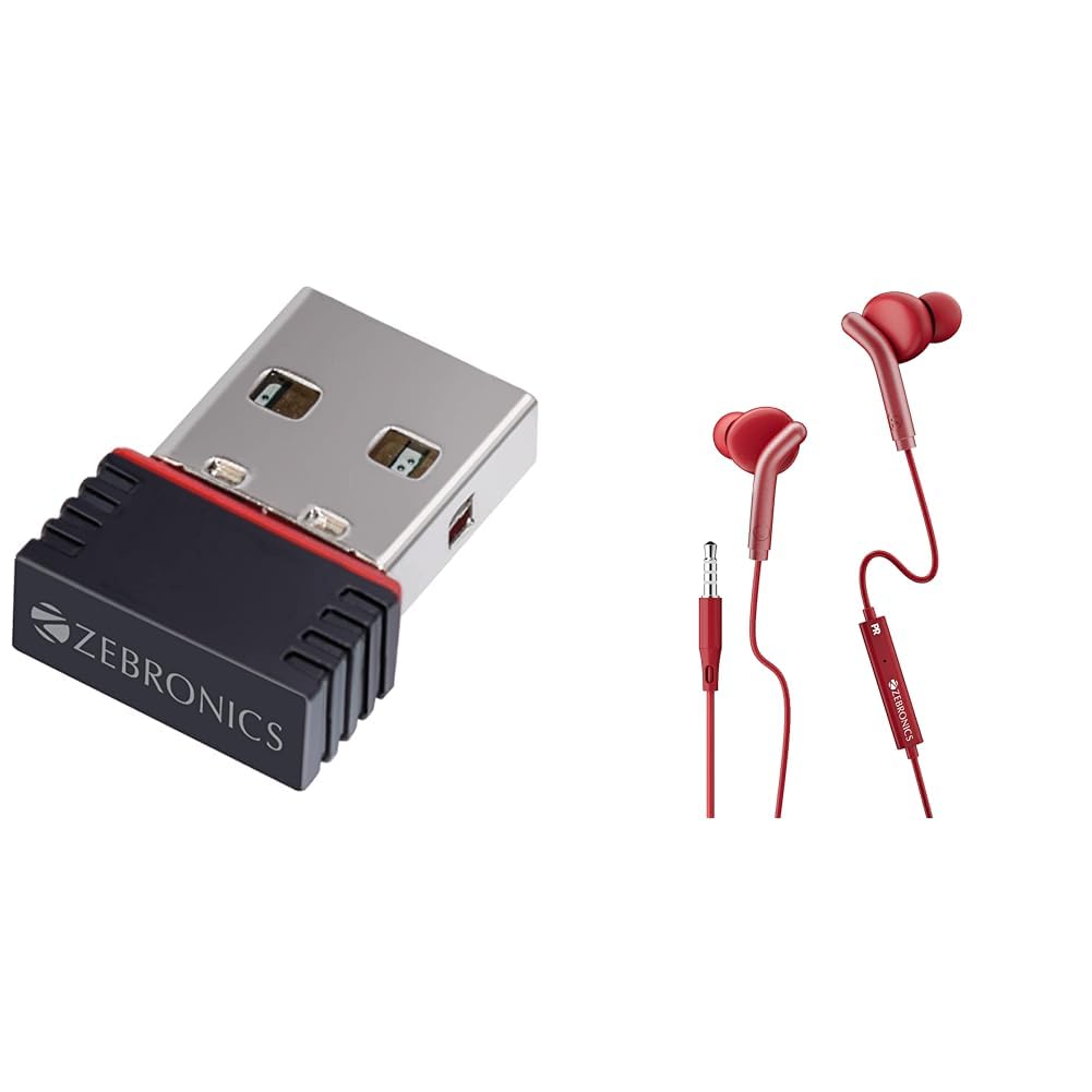 ZEBRONICS ZEB-USB150WF1 WiFi USB Mini Adapter Supports 150 Mbps Wireless Data, Comes with Advanced S