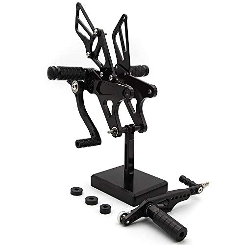 Cnc R1 09-14 Motorcycle Adjustable Rearsets Foot Pegs Rear Set Footpeg Brake Shift Pedal Compatible With Yzf R1 2009 2010 2011 2012 2013 2014 Black #TOP1