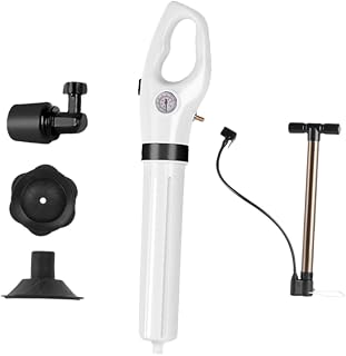 VALICLUD Desatascador Para Inodoro Con Mango Ergonómico y Cabezal Flexible Para Desobstrucción Limpiador De Tuberías Resistente y Práctico Color Blanco