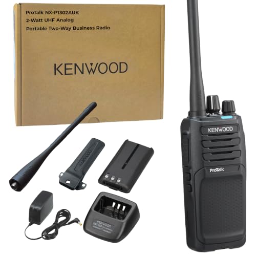 KENWOOD ProTalk NX-P1302AUK UHF Two-Way Business Radio MIL-STD 810 & IP55 64 Channels Up to 250 000 Sq Ft Coverage 15-Hr Battery Upgradeable to Digital for Warehouses & Job Sites
