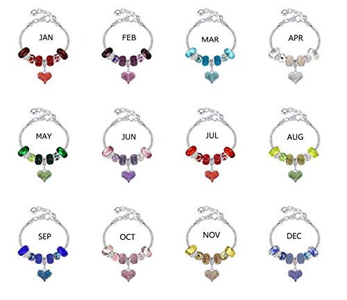 White Birch Fit Pandora Bracelets With Charms Set Heart Teen Girls Jewelry Gifts Ideas Love Adjustable 6.7-8.3 Inch With Gift Card #TOP1