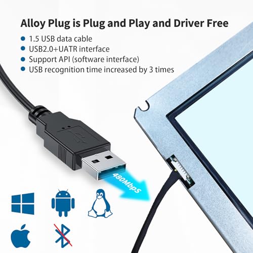 Image of 15 Inch Infrared Touch Screen, 10 Points Touch Screen Overlay Panel, USB Interface Free Driver, Infrared Touch for Outdoor Navigation, Digital Signage, Industrial Monitor