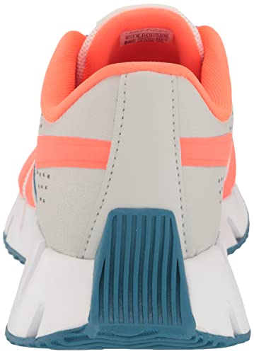 Reebok Tênis unissex infantil Zig Dynamica 2.0, Cinza puro/alaranjado/azul de aço, 7 Big Kid