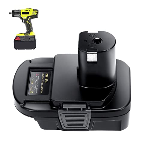 Adaptador de bateria DM18RL para Milwaukee para bateria de lítio Dewalt 20V/18V para bateria Ryobi 1
