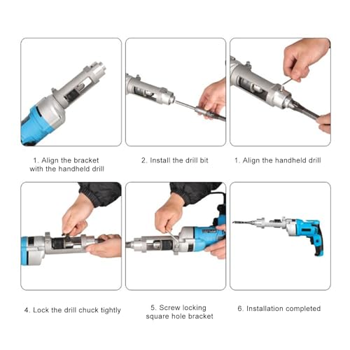 Ejoyous Vierkantbohrer Adapter, Quadratisch Löcher Bohrmaschine Adapter Halterung Vierkantbohrer Bohrständer, für 38mm-43mm Tischbohrmaschine Handbohrmaschine Präzises Bohren
