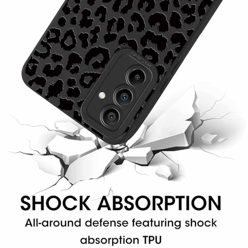 Yoedge Black Leopard Print for Samsung Galaxy A15 5G 6.5 Inch Phone Case,Cute Cheetah Pattern Aesthetic Design for Women Girls,Soft TPU Slim Profile Cover, Anti-Slip Shockproof Protective Girly 01 - Image 4