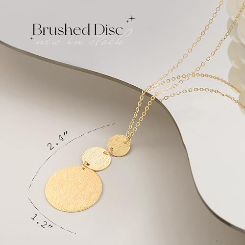 PEARLADA 18k Gold Chain Long Necklace, Boho Sweater Necklace for Women, Geometric Pendant Y Necklace4