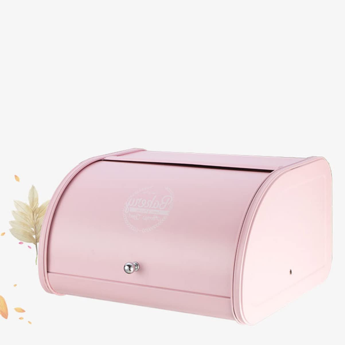 Pratico portapane in rosa con coperchio arrotolabile, per cucina e casa, antiruggine, buona ventilazione per il pane