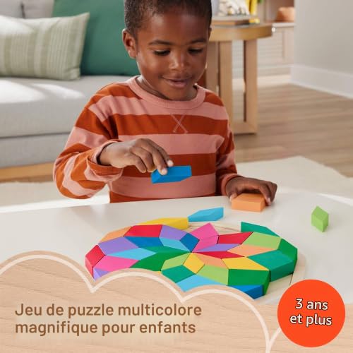Fisher-Price Puzzle Mandala en Bois à Motif géométrique, 40 pièces en Bois pour Les Enfants à partir de 3 Ans, HXT94 – vue 2