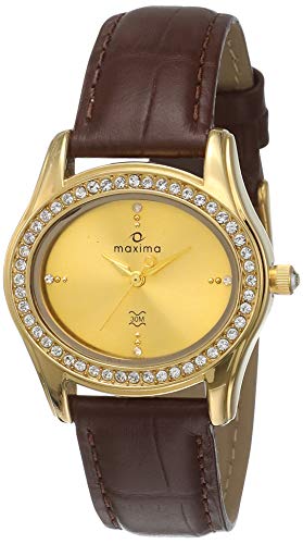 Maxima Brass Swarovski Gold Analog Dial Women Watch-29533Lmly, Gold Band (B00MWYJ94K) Amazon Price History, Amazon Price Tracker