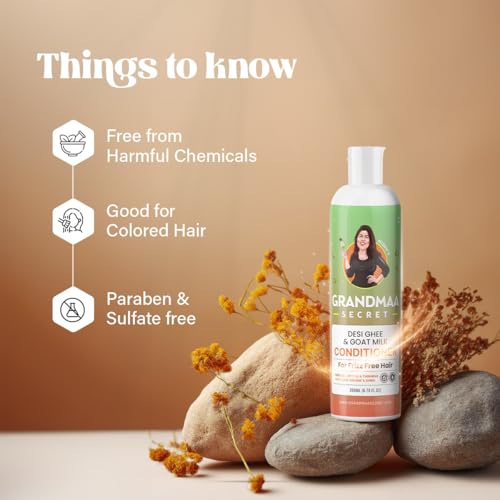 Image of NIDHI S GRANDMAA SECRET Desi Ghee and Goat Milk Conditioner for Frizzy Hair | Handmade Natural Conditioner for Dry & Damaged Hair | Controls Hair Fall | Paraben & Sulphate Free | 200mL,1 Count