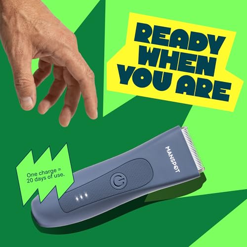 Image of MANSPOT Electric Groin Hair Trimmer Hair Finishing Trimmers, Men's Shaving & Grooming Sets Kit with 4 Guards and Replaceable Ceramic Blade Heads,Waterproof Wet /Dry Trimmer,90 Minutes Shaving Tools