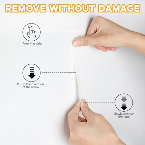 Image of Picture Hanging Strips Heavy Duty, 24 Pairs(48 Strips) Wall Hanging Strips, Wall Hangers Without Nails, Damage Free Hanging Strips, Frame Hanging Strips, Picture Poster Hanger(M)