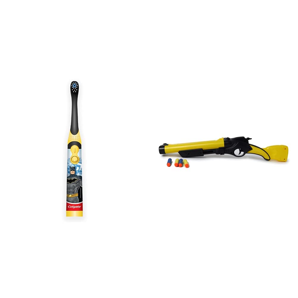 Colgate Batman Electric Toothbrush for kid, Age 3+ with Extra Soft Bristles and Slim Handle, Includes Replaceable Batteries & Toyzone Batman Double Barrel Shotgun-58786-image-43