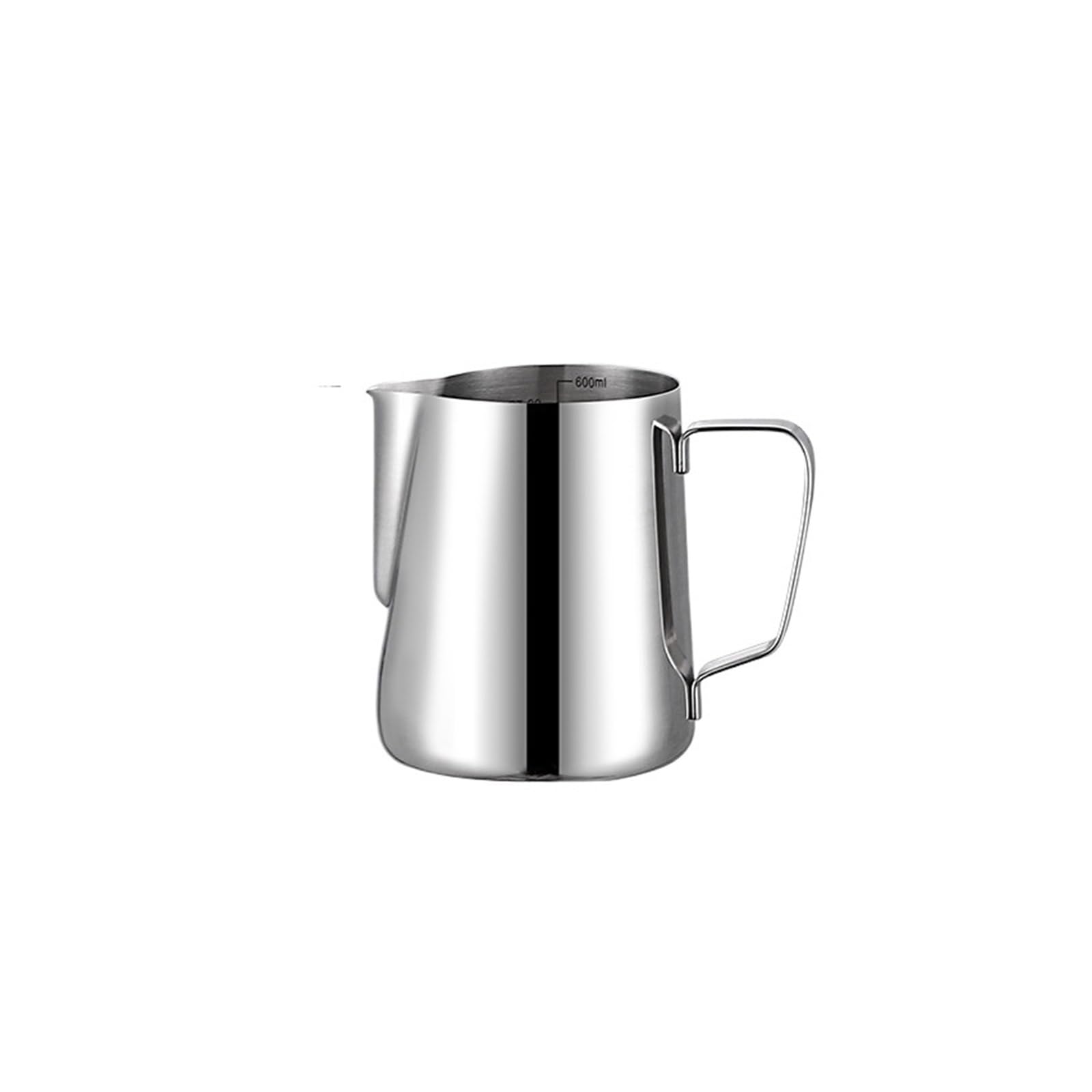 Jarra de espuma leche acero inoxidable 600ML 304, jarra con escala, vapor, Latte Art, cocina, Espresso, herramienta Barista, accesorios cafetería(600ML silver)