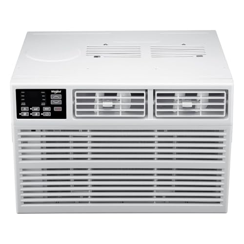 Whirlpool 24,000 BTU Window Air Conditioner with Dehumidifier, 230V, Window AC for Extra Large Rooms up to 1500 Sq. Ft., Bedroom, Living Room, Apartment, with Remote, 3 Speeds, and 24H Timer, White