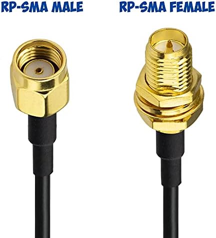 Bingfu RP-SMA Male to RP-SMA Female Bulkhead Mount RG174 WiFi Aerial Antenna Extension Coaxial Cable 3m (2-Pack) for Wireless Mini PCI Express PCIE Network Card WiFi Adapter WiFi Router IP Camera