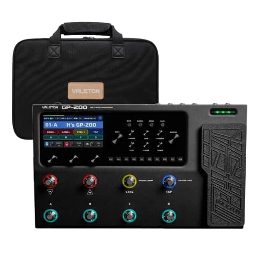 VALETON Guitarras Bajo Pedal de Efectos Multi-Efectos Procesador Guitarras Bajo Modeling IR Gabinets Simulación con FX Loop MIDI I/O Expression Pedal estéreo OTG USB (GP-200 + Bag)