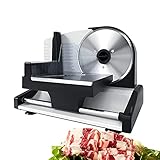 Compacto y capaz: esta cortadora de pan eléctrica mide 37 * 24 * 26 cm. El carro de comida mide 18 * 15 cm. Entonces, esta máquina cortadora puede manejar la mayoría de los alimentos en su cocina. ¡Es ideal para uso doméstico!