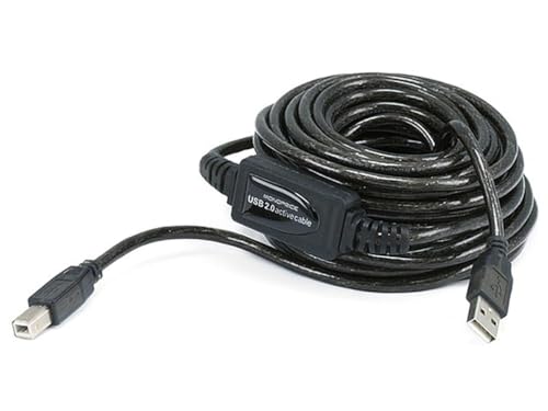 Monoprice 33-Feet 10M USB 2.0 A Male to B Male Active Cable (107531), Black