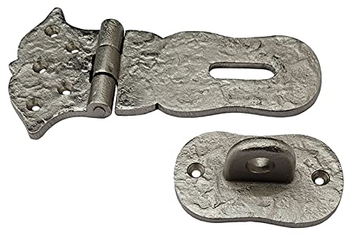 Image of Adonai Hardware inchParan Decorative Cast Iron Old Fashioned Style Hasp and Staple (6 inch x 1 Pack, Satin Nickel) for Vintage Pirates Treasure Chest, Trunks, Wooden Jewelry Box, Cases, Furniture and Sheds