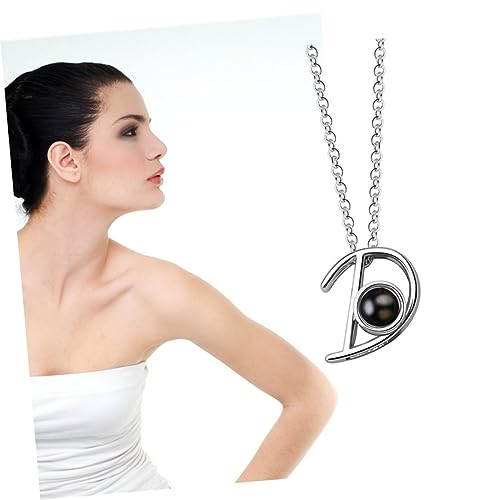 PACKOVE 3Pcs Colar De Projeção Eu Te Amo Colar Medalhão Colar Alfabeto Corrente Colar Carta Pingente