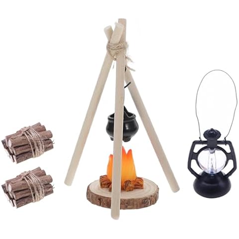 JINJUMEI Mini Fire Pit Dollhouse Accessory Cover