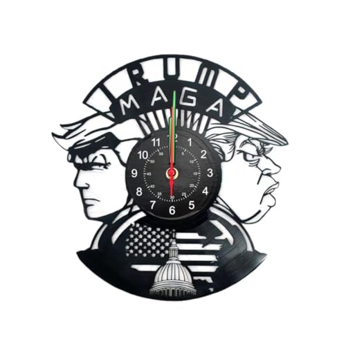Reloj de Pared Vinilo con Diseño Trump Negro miniatura 3
