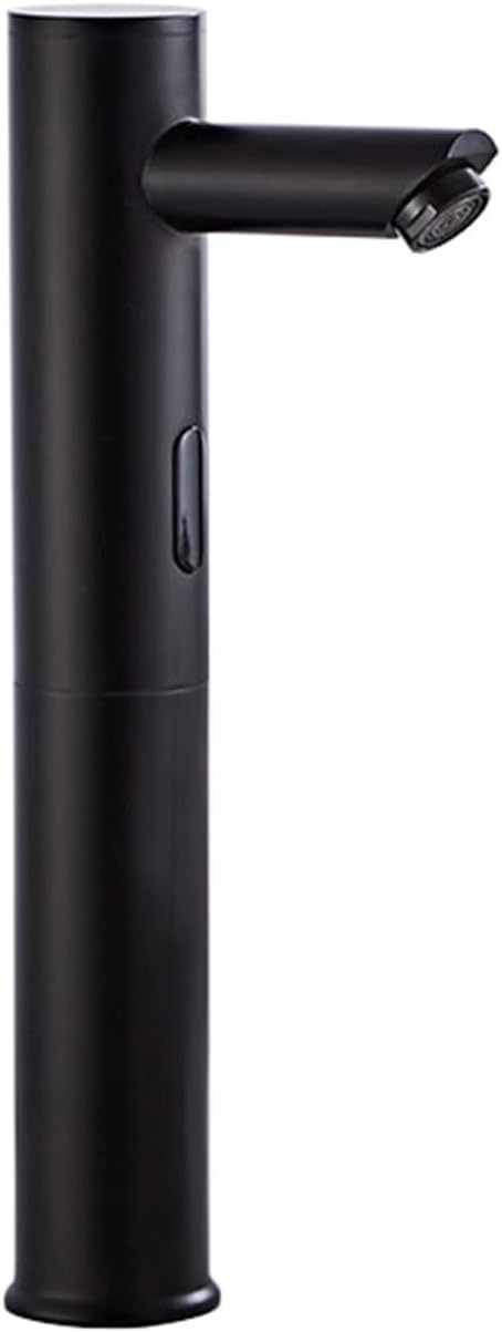Robinet à capteur automatique noir et mitigeur haut eau chaude froide pour lavabo