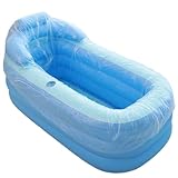 Bañera Hinchable Contenedor grande de agua for lavar el cabello, bañera hidromasaje for hogar, goma(140cm cushion)