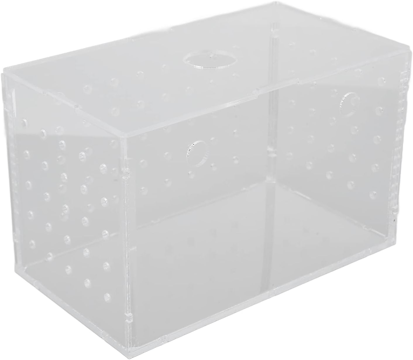 Fish Breeder Box, High Transparency Acrylic Hatchery Incubator Tank with Suction Cups, Fish Isolation Breeding Box for Baby Fishes Shrimp Clownfish, Aquarium Breeding Boxes with Li (14 * 8 * 9CM)
